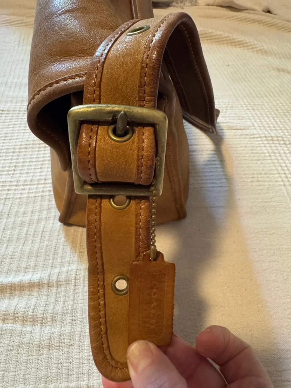 Vintage Coach Pre Creed NYC Tan Brown Leather Courier Messenger Bag 1970s - Picture 7 of 14